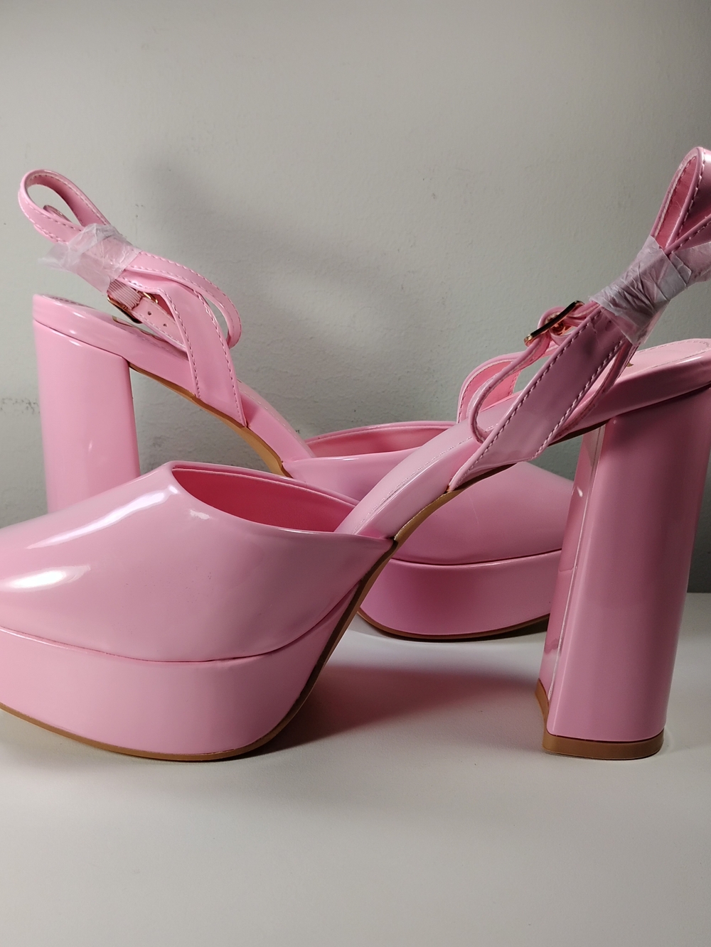 Lulus Women’s Pink Platform Block Heel Ankle Strap Pumps Size 8.5 New - Picture 12 of 12